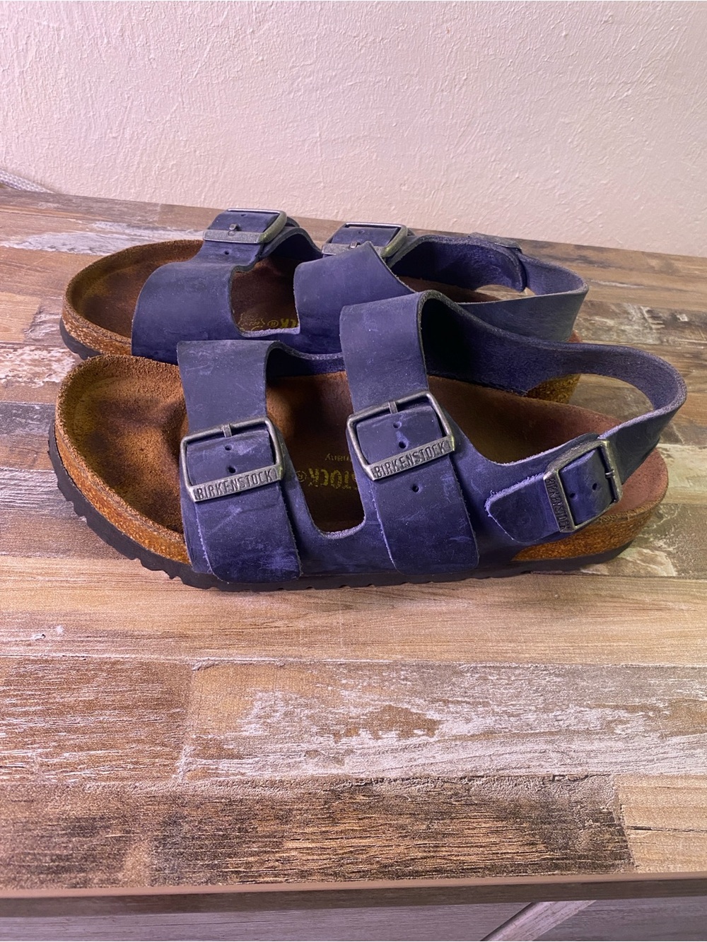 Birkenstock Arizona Double Strap Black Leather Sandals - Picture 2 of 9